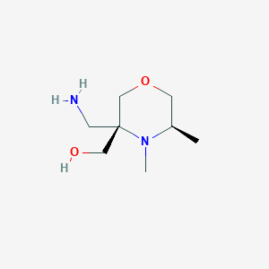molecular formula C8H18N2O2 B2843283 [(3S,5R)-3-(Aminomethyl)-4,5-dimethylmorpholin-3-yl]methanol CAS No. 2375249-36-6