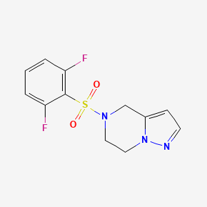 molecular formula C12H11F2N3O2S B2843284 5-((2,6-Difluorophenyl)sulfonyl)-4,5,6,7-tetrahydropyrazolo[1,5-a]pyrazine CAS No. 2034265-48-8