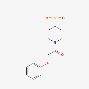 molecular formula C14H19NO4S B2843292 1-(4-(Methylsulfonyl)piperidin-1-yl)-2-phenoxyethanone CAS No. 1448124-85-3