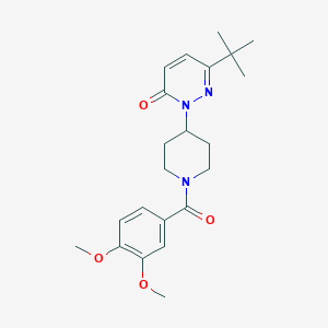 molecular formula C22H29N3O4 B2843298 6-Tert-butyl-2-[1-(3,4-dimethoxybenzoyl)piperidin-4-yl]pyridazin-3-one CAS No. 2320889-70-9