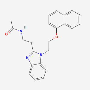 molecular formula C23H23N3O2 B2843303 N-[2-[1-(2-naphthalen-1-yloxyethyl)benzimidazol-2-yl]ethyl]acetamide CAS No. 876883-65-7