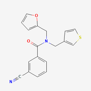 molecular formula C18H14N2O2S B2843306 3-氰基-N-(呋喃-2-基甲基)-N-(噻吩-3-基甲基)苯甲酰胺 CAS No. 1234997-46-6