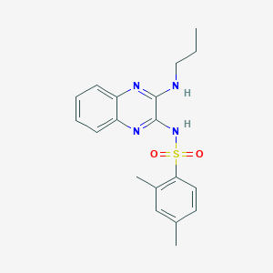 molecular formula C19H22N4O2S B2843308 2,4-二甲基-N-(3-(丙基氨基)喹喔啉-2-基)苯磺酰胺 CAS No. 849828-30-4