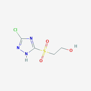 molecular formula C4H6ClN3O3S B2843318 2-((5-chloro-1H-1,2,4-triazol-3-yl)sulfonyl)ethanol CAS No. 1374408-05-5