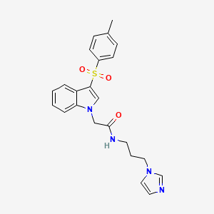 N-(3-(1H-imidazol-1-yl)propyl)-2-(3-tosyl-1H-indol-1-yl)acetamide