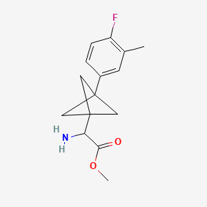 molecular formula C15H18FNO2 B2843323 Methyl 2-amino-2-[3-(4-fluoro-3-methylphenyl)-1-bicyclo[1.1.1]pentanyl]acetate CAS No. 2287266-05-9