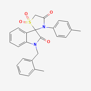 3'-(4-Methylphenyl)-1-[(2-methylphenyl)methyl]-1,2-dihydrospiro[indole-3,2'-[1lambda6,3]thiazolidine]-1',1',2,4'-tetrone
