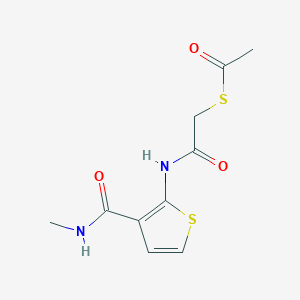 S-(2-((3-(methylcarbamoyl)thiophen-2-yl)amino)-2-oxoethyl) ethanethioate
