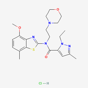 1-ethyl-N-(4-methoxy-7-methylbenzo[d]thiazol-2-yl)-3-methyl-N-(2-morpholinoethyl)-1H-pyrazole-5-carboxamide hydrochloride