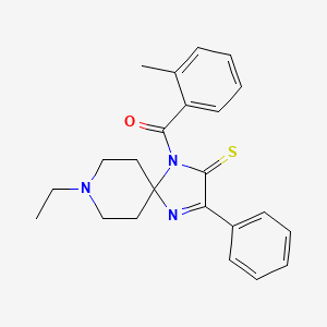 8-Ethyl-1-(2-methylbenzoyl)-3-phenyl-1,4,8-triazaspiro[4.5]dec-3-ene-2-thione