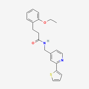 molecular formula C21H22N2O2S B2843348 3-(2-ethoxyphenyl)-N-((2-(thiophen-2-yl)pyridin-4-yl)methyl)propanamide CAS No. 2034545-90-7