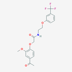 molecular formula C20H20F3NO5 B2843351 2-(4-acetyl-2-methoxyphenoxy)-N-(2-(3-(trifluoromethyl)phenoxy)ethyl)acetamide CAS No. 1105230-30-5