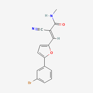 molecular formula C15H11BrN2O2 B2843367 3-[5-(3-Bromophenyl)-2-furanyl]-2-cyano-N-methyl-2-propenamide CAS No. 518350-15-7