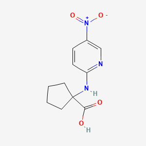 molecular formula C11H13N3O4 B2843372 1-[(5-硝基-2-吡啶基)氨基]环戊烷甲酸 CAS No. 866157-46-2