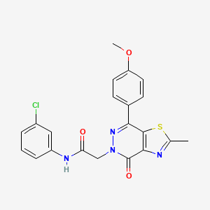 molecular formula C21H17ClN4O3S B2843375 N-(3-chlorophenyl)-2-(7-(4-methoxyphenyl)-2-methyl-4-oxothiazolo[4,5-d]pyridazin-5(4H)-yl)acetamide CAS No. 941897-79-6