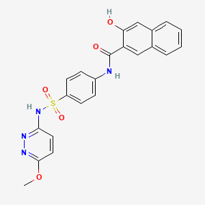 molecular formula C22H18N4O5S B2843387 3-羟基-N-{4-[(6-甲氧基吡啶并[3,4-d]嘧啶-3-基)磺酰]苯基}萘-2-甲酰胺 CAS No. 447430-31-1