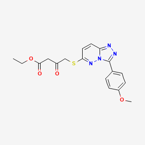 molecular formula C18H18N4O4S B2843394 乙酸-4-((3-(4-甲氧基苯基)-[1,2,4]三唑并[4,3-b]吡啶-6-基)硫)-3-酮丁酸酯 CAS No. 852376-92-2