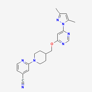 2-[4-[[6-(3,5-Dimethylpyrazol-1-yl)pyrimidin-4-yl]oxymethyl]piperidin-1-yl]pyridine-4-carbonitrile