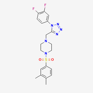 molecular formula C20H22F2N6O2S B2843404 1-((1-(3,4-difluorophenyl)-1H-tetrazol-5-yl)methyl)-4-((3,4-dimethylphenyl)sulfonyl)piperazine CAS No. 1040650-93-8