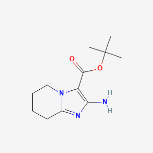 molecular formula C12H19N3O2 B2843408 tert-butyl 2-amino-5H,6H,7H,8H-imidazo[1,2-a]pyridine-3-carboxylate CAS No. 1955530-77-4