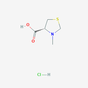 molecular formula C5H10ClNO2S B2843409 (4R)-3-Methyl-1,3-thiazolidine-4-carboxylic acid hydrochloride CAS No. 1609388-58-0