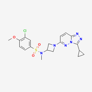 molecular formula C19H21ClN6O3S B2843413 3-chloro-N-(1-(3-cyclopropyl-[1,2,4]triazolo[4,3-b]pyridazin-6-yl)azetidin-3-yl)-4-methoxy-N-methylbenzenesulfonamide CAS No. 2309344-34-9