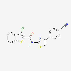 3-chloro-N-[4-(4-cyanophenyl)-1,3-thiazol-2-yl]-1-benzothiophene-2-carboxamide