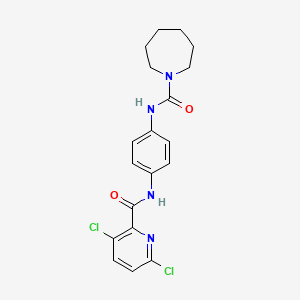 molecular formula C19H20Cl2N4O2 B2843427 N-[4-(3,6-二氯吡啶-2-氨基)苯基]氮杂辛烷-1-甲酰胺 CAS No. 1280882-05-4