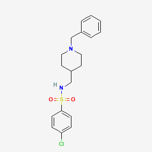molecular formula C19H23ClN2O2S B2843435 N-((1-benzylpiperidin-4-yl)methyl)-4-chlorobenzenesulfonamide CAS No. 953210-20-3