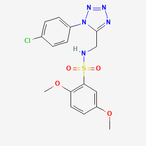 molecular formula C16H16ClN5O4S B2843436 N-((1-(4-chlorophenyl)-1H-tetrazol-5-yl)methyl)-2,5-dimethoxybenzenesulfonamide CAS No. 941964-35-8