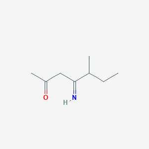 molecular formula C8H15NO B2843439 4-Imino-5-methylheptan-2-one CAS No. 1823377-64-5