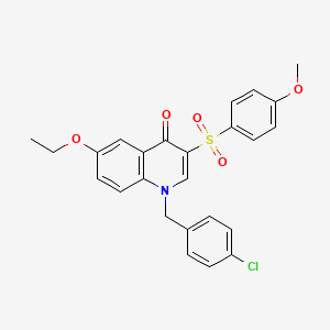 1-[(4-Chlorophenyl)methyl]-6-ethoxy-3-(4-methoxyphenyl)sulfonylquinolin-4-one