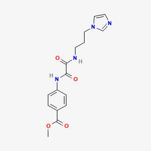 molecular formula C16H18N4O4 B2843443 甲基4-[[2-(3-咪唑-1-基丙基氨基)-2-氧代乙酰]氨基]苯甲酸酯 CAS No. 922987-22-2