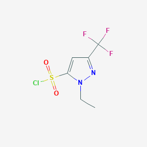 molecular formula C6H6ClF3N2O2S B2843445 1-ethyl-3-(trifluoromethyl)-1H-pyrazole-5-sulfonyl chloride CAS No. 1245823-96-4
