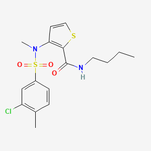molecular formula C17H21ClN2O3S2 B2843446 N-butyl-3-(3-chloro-N,4-dimethylphenylsulfonamido)thiophene-2-carboxamide CAS No. 1251605-04-5
