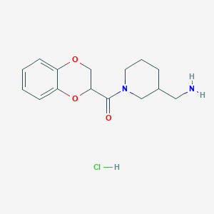 (3-(Aminomethyl)piperidin-1-yl)(2,3-dihydrobenzo[b][1,4]dioxin-2-yl)methanone hydrochloride