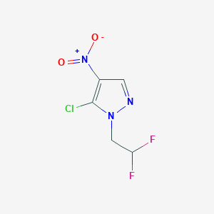 molecular formula C5H4ClF2N3O2 B2843449 5-氯-1-(2,2-二氟乙基)-4-硝基-1H-吡唑 CAS No. 1428573-91-4