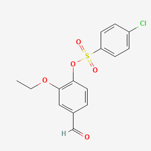 molecular formula C15H13ClO5S B2843451 2-Ethoxy-4-formylphenyl 4-chlorobenzenesulfonate CAS No. 432014-73-8