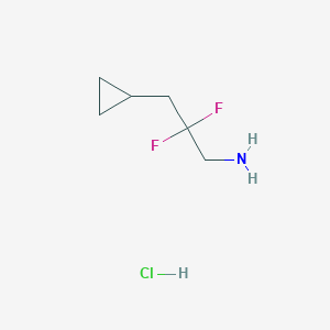 molecular formula C6H12ClF2N B2843458 3-Cyclopropyl-2,2-difluoropropan-1-amine hydrochloride CAS No. 1955531-44-8