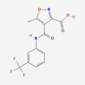 molecular formula C13H9F3N2O4 B2843460 5-甲基-4-{[3-(三氟甲基)苯胺基]羰基}-3-异噁唑基甲酸 CAS No. 339012-83-8