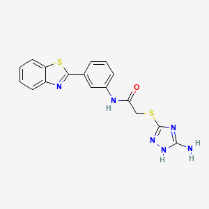 molecular formula C17H14N6OS2 B2843466 2-[(5-amino-1H-1,2,4-triazol-3-yl)sulfanyl]-N-[3-(1,3-benzothiazol-2-yl)phenyl]acetamide CAS No. 671200-88-7