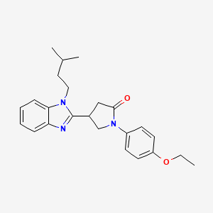 molecular formula C24H29N3O2 B2843468 1-(4-Ethoxyphenyl)-4-[1-(3-methylbutyl)benzimidazol-2-yl]pyrrolidin-2-one CAS No. 874637-39-5