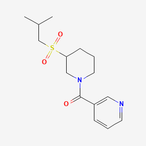 molecular formula C15H22N2O3S B2843472 (3-(Isobutylsulfonyl)piperidin-1-yl)(pyridin-3-yl)methanone CAS No. 2034373-69-6