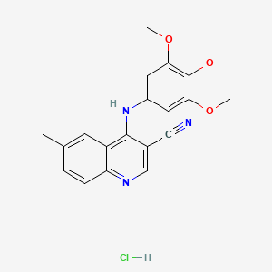 6-Methyl-4-((3,4,5-trimethoxyphenyl)amino)quinoline-3-carbonitrile hydrochloride