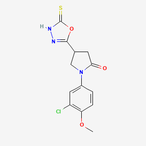 1-(3-Chloro-4-methoxyphenyl)-4-(5-thioxo-4,5-dihydro-1,3,4-oxadiazol-2-yl)pyrrolidin-2-one