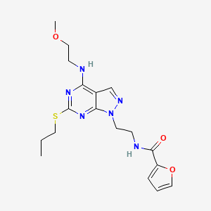 N-(2-(4-((2-methoxyethyl)amino)-6-(propylthio)-1H-pyrazolo[3,4-d]pyrimidin-1-yl)ethyl)furan-2-carboxamide