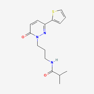 molecular formula C15H19N3O2S B2843497 N-(3-(6-氧代-3-(噻吩-2-基)吡咯嗪-1(6H)-基)丙基)异丁酰胺 CAS No. 1021091-05-3