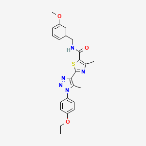 molecular formula C24H25N5O3S B2843499 2-[1-(4-ethoxyphenyl)-5-methyl-1H-1,2,3-triazol-4-yl]-N-(3-methoxybenzyl)-4-methyl-1,3-thiazole-5-carboxamide CAS No. 1207007-99-5