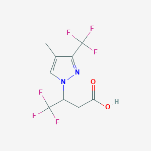 4,4,4-Trifluoro-3-[4-methyl-3-(trifluoromethyl)pyrazol-1-yl]butanoic acid