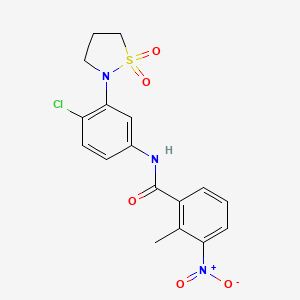 N-(4-chloro-3-(1,1-dioxidoisothiazolidin-2-yl)phenyl)-2-methyl-3-nitrobenzamide